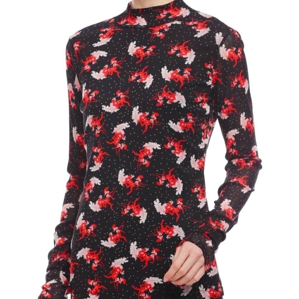 DVF Diane Von Furstenberg Remy Double Layer Mesh Top Size S